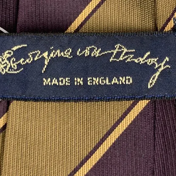 VINTAGE Purple Taupe Diagonal Stripe Tie